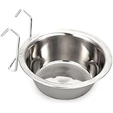 gzq Pet Futternapf Edelstahl-Wasser Feeder Käfig zum Aufhängen Coop Tasse mit Aufhänger für Hunde Katzen Kaninchen Bunny Parrot