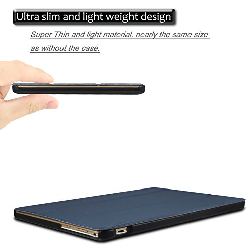 YunTab 3G Tablet 10.1 Zoll/ACEPAD A101 (10.1″) TABLET PC Hülle Case, Infiland Ultra Dünn Tri-Fold Muschel PU Leder Schlank Superleicht Ständer Shell Cover Schutzhülle Etui Tasche für 10.1″ Android Tablet-PC Inklusive XIDO X111, 10 Zoll Tablet Pc(25,7 cm), Artizlee 10 Zoll (10.1″) Tablet PC ATL-21L 1280×800, XIDO Z120/3G Tablet Pc 10 Zoll(Überprüfen Sie bitte die Details der kompatibelen Tablet-Modell-Liste in Produktbeschreibung)(Dunkleblau) - 6
