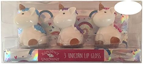 Rainbow Unicorns Set of 3 Unicorn Styled Lip Gloss Gift Set