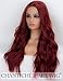 Produktbild Chantiche Wine Red Lace Front Wig Long Wavy Burgundy Synthetic Wigs for Women Middle Part #99J Wig Heat Resistance 22 Inches