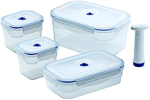 Compactor Kitchen ACC926 Lot de 4 Bo&icirc;tes Alimentaires Rectangulaire 3,5 L / 1,4 L / 750 ml Flavia