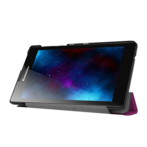 SZHTSWU® für Lenovo Tab2 A7-20F Hülle, Ultra Dünn PU Leder Shell Tablette Case Schutzhülle Flip Leder Tasche mit Ständer Etui für Lenovo Tab 2 A7-20 (7 Zoll) Tablet-PC (Lila) - 5