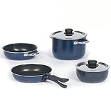 INDIVIDUELL NUTZBAR: Töpfe eignen sich als: Suppentöpfe, Gemüsetöpfe, Schmortöpfe zum Anbraten und Schmoren von Speisen aller Art. Pfannen sind als Bratpfannen für z.B. Spiegeleier zu verwenden, als auch für viele weitere Speisen. Pfanne kann auch als Deckel für die Töpfe dienen.