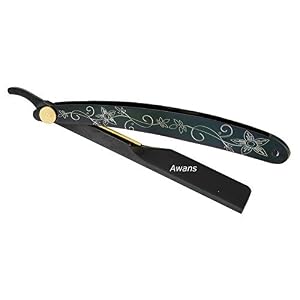 Awans Italian Design Straight Cut Throat Razor with Titanium Black Handle - Professional Barber Style Swing Lock Razor… - Image 2