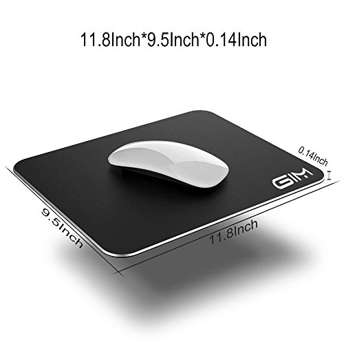 Gaming mauspad, G-i-mall Aluminium Mouse Pad mit Non-slip Rubber Base für Schnelle und genaue Kontrolle (Schwarz, 300 * 240 * 3.5mm) - 4