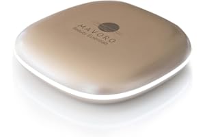 Mavoro Specchio trucco da viaggio LED | Ingrandimento 1x/10x | Ricaricabile USB-C | Specchio compatto portatile per borsa & pochette, sensore touch (Champagne Gold)