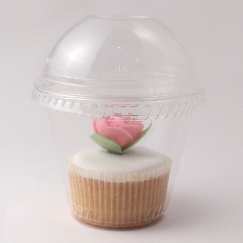 Clear cupcake boxes for 1 cupcake with domed lids: Pack of 30