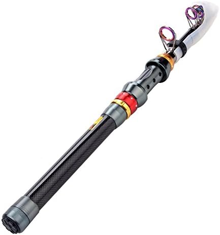 Sondereu Fishing Rod 3.6 m Portable Carbon Fiber Portable Telescope Fishing Rod Travel Spinning Fishing Pole