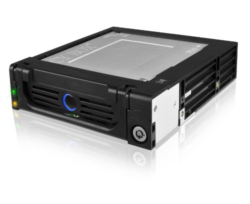 Icy Box IB-128SK-B 5,25" Wechselrahmen für 1x 3,5" (8,9 cm) SATA III HDD mit 40 mm Lüfter, abschließbar schwarz