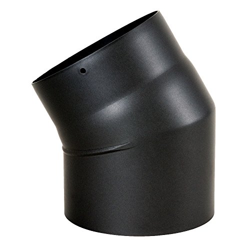 Ofenrohr, Rauchrohr, Bogen, verschliffen, 30°, Senotherm, ø 150 mm Schwarz