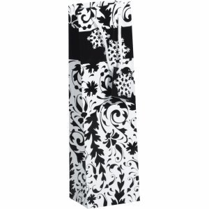 Preisvergleich Produktbild 5 x Sigel Geschenktasche Grace Bottle B100x H350x T80mm schwarz / weiß