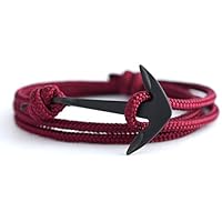 KOMIMAR Anker Armband BLACK ARROW - Surferarmband - Edelstahl Anker - Massiv - Herren Armband - Damen Armband - Maritimer Schmuck - Surfer - Strandschmuck - Geschenkidee - Yachting - Seefahrer - Geschenk für Ihn - Geschenk für Sie - Freundschaftsarmband