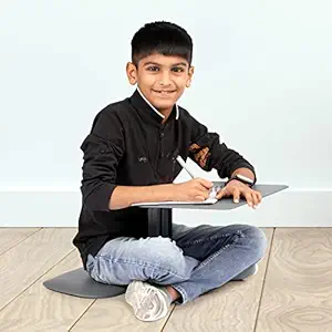 Z-Desk, Portable Lap Desk, Kids Writing Table, Laptop Stand, Travel-Friendly Table, Table Desk, Laptop Table, Study Table, Work Table, Floor Desk for Kid, One-Piece Design Kids Table, Gray