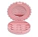 ODN Pink Bowknot False Eyelash Storage Box Makeup Cosmetic Mirror Case Organizer