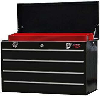 LARGE 4 DRAWER TOOL BOX LIGHTWEIGHT CHEST WITH KEY LOCK AND US BALL BEARING SLIDES DRAWERS PORTABLE