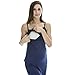 Bearsland Maternity Women's 3 Pieces Set Maternity Nursing Pajamas Blue UK Size X-Large