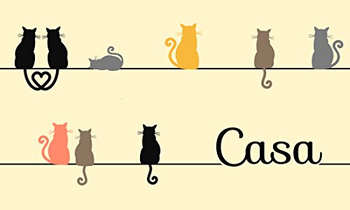 GIFTCOMPANYITALY OGGETTI IDEE DESIGN Zerbino Casa Miao, Cocco e PVC, Colorato, 75x1.5x45 cm