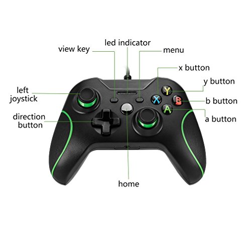 Xbox One Mando LESHP Controlador de Gamepad con cable USB Joystick para consola Xbox One PC Microsoft Windows