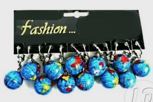 Set of 10 Globe Keychains