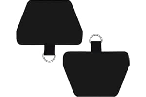 mylovetime Handyband Pads, 2 Stück Selbstklebende Telefon Patch Ersatz Handy Band Zubehör, Silberne D-Schließe Handy-Tether Tabs für alle Smartphones Schwarz