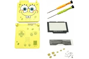 THE TECH DOCTOR Gameboy Advance SP Shell Bob Esponja – Carcasa completa, lente de pantalla y botones – Kit de reparación profesional que incluye herramientas
