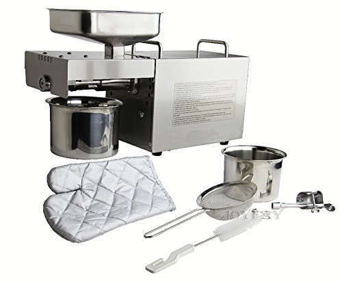 Hanchen Instrument® Home machine Presse à huile automatique Écrous Graines Huile Presse Presse machine tout en acier inoxydable haute d'extraction de l'huile 220V Silver