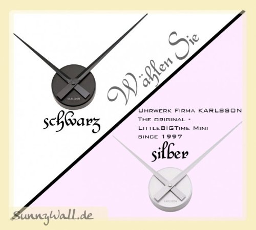 Wandtattoo Uhr KARLSSON Wanduhr Bagger Baufahrzeug Farbe Silbergrau - 2
