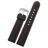 schwarz 24mm Silikon Uhrenarmbänder Gurt Sportgummiuhrenarmband Armbandarmbinde Ersatz