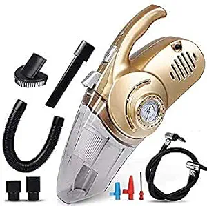 DKEXL 4 in 1 Car Vacuum Cleaner + Air Pump Car Electrical Appliances Air Pump Handheld Vacuum Cleaner Mini Super Suction Wet and Dry Dual Use