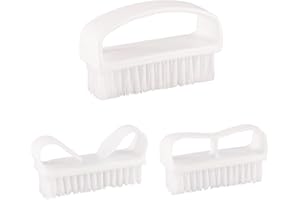 MNVD Nail Brush Fingernail Cleaning Brush Plastic Handle & Soft Bristle Scrubbing Dust Removal Nail Brushes Nail Cleaner Nail Manicure Dust Brush Ideal for Hand Toes Nail Home Garden Salon (Pack of 3)
