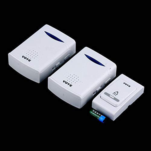 Preisvergleich Produktbild tragbare Twin Pack Funk-Türklingel 100M Reichweite weiß