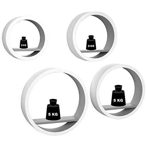 WOLTU RG9231la Wandregal Schweberegale, 4er Set Oval Lounge Cube Regal, Retro Bücherregal, MDF Holz, DIY zum Hängen, Weiß-violett - 6