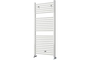Kibath L484503 Sèche-serviettes radiateur à intégrer dans circuit d'eau chaude, tubes en acier avec finition laquée en blanc, 1 200 x 500 cm, convient pour réseau de chauffage standard