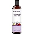 WishCare® Red Onion Hair Oil for Hair Growth & Hair Fall Control - With Deep Root Comb Applicator- 200 ml - Enriched with Onion Ginger Oil, Argan Oil, Hibiscus Oil, Black Seed Oil & Vitamin E - No Mineral Oil, Silicones & Synthetic Fragrance