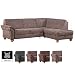 Produktbild CAVADORE Ecksofa Byrum mit Federkern mit Ottomane rechts / Große Sitzecke im Landhausstil / 249 x 87 x 189 / Lederoptik Hellbraun