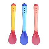 3Pcs Practical Heat Sensing Baby Spoons Temperature Sensing Colour Changing Feeding Spoons(Colour Random)