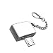 Produktbild AiBarle Herren Fashion Metall Micro USB Stecker auf USB 2.0 A Buchse OTG Konverter Adapter mit Schlüsselanhänger