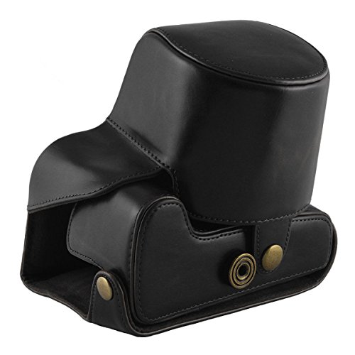 V52  Camshot Cuir PU Noir digital camera case Sac Housse avec bandouli  re pour appareil photo num  rique Nikon Coolpix P610  P530  P520  P510