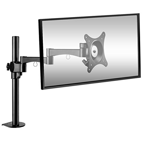 Bestek Monitorhalter Tischhalterung für 17-27 Zoll LCD/ LED Monitore, Max.Tragkraft 10 kg, 15° neigbar 360° schwenkbar mit Drehung, VESA Max. 100x100 mm