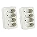 Produktbild Eurosell - 2 Stück - Mini Steckdosenleiste 4-fach Euro Verteiler steckdose weiss 4er 4fach Adapter Stecker Euro Weiche Steckdosenverteiler
