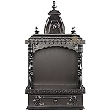 Aakaar Idols &amp; Temples Wall Hanging Handcrafted Wooden Temple/Mandap/Pooja Mandir/Home Temple Design - 15&quot; KM in Rosewood Finish for Home &amp; Office