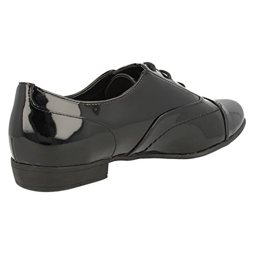 Clarks Womens Smart Clarks Dawson Reel Synthetic Shoes In Black Patent Standard Fit Size 4