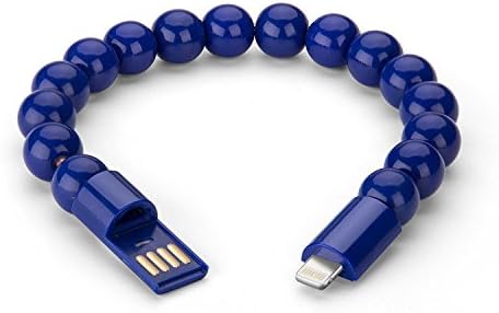 Bead Bracelet Lightning Charging Cable USB for Apple iPhone 5, 6, 6 Plus, 6-7, Plus and iPad blue blue