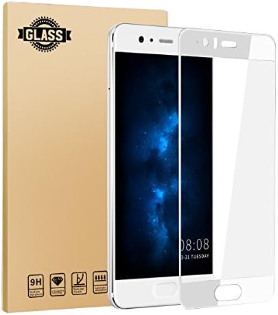 Huawei P10 Screen Protector, Anskp 9H Hardness Anti-Scratch Bubble-Free Full Coverage Tempered Glass Screen Protector for Huawei P10 - White