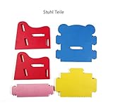 Zusammensetzbare Kindermöbel – Tisch und Stuhl aus buntem weichem EVA Schaum – Rot/Blau/Gelb - 2