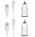 Produktbild Original NessKa® 4in1 Ladeset Ladegerät | 2x 1A KFZ Adapter + 2x 1 Meter USB Schnell Highspeed Ladekabel | iOS 10 | passend für iPhone SE / 6s Plus / 6s / 6 / 5s / 5c / 5 / iPad Mini / iPod touch / Nano | Weiß
