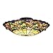 Price comparison product image CRYSTAL LEAF TIFFANY STYLE FLUSH CEILING LIGHT
