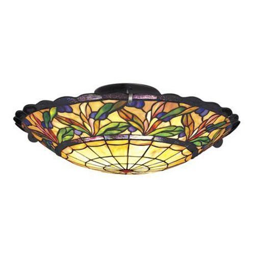 Price comparison product image CRYSTAL LEAF TIFFANY STYLE FLUSH CEILING LIGHT