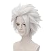 Bleach Silver White Short Hitsugaya Toushirou Anime Hair Cosplay Layered Wig+Wig Cap