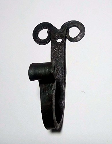 Wandhaken Garderobenhaken Mantelhaken, Eisen geschmiedet mit typischer schwarzer Zunderschicht, Einzelhaken EIH - 0115